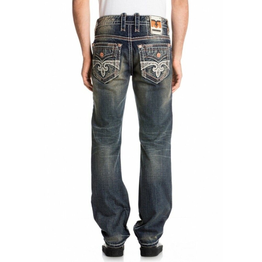 Rock Revival Vino Straight Leg Blue Denim Jeans
